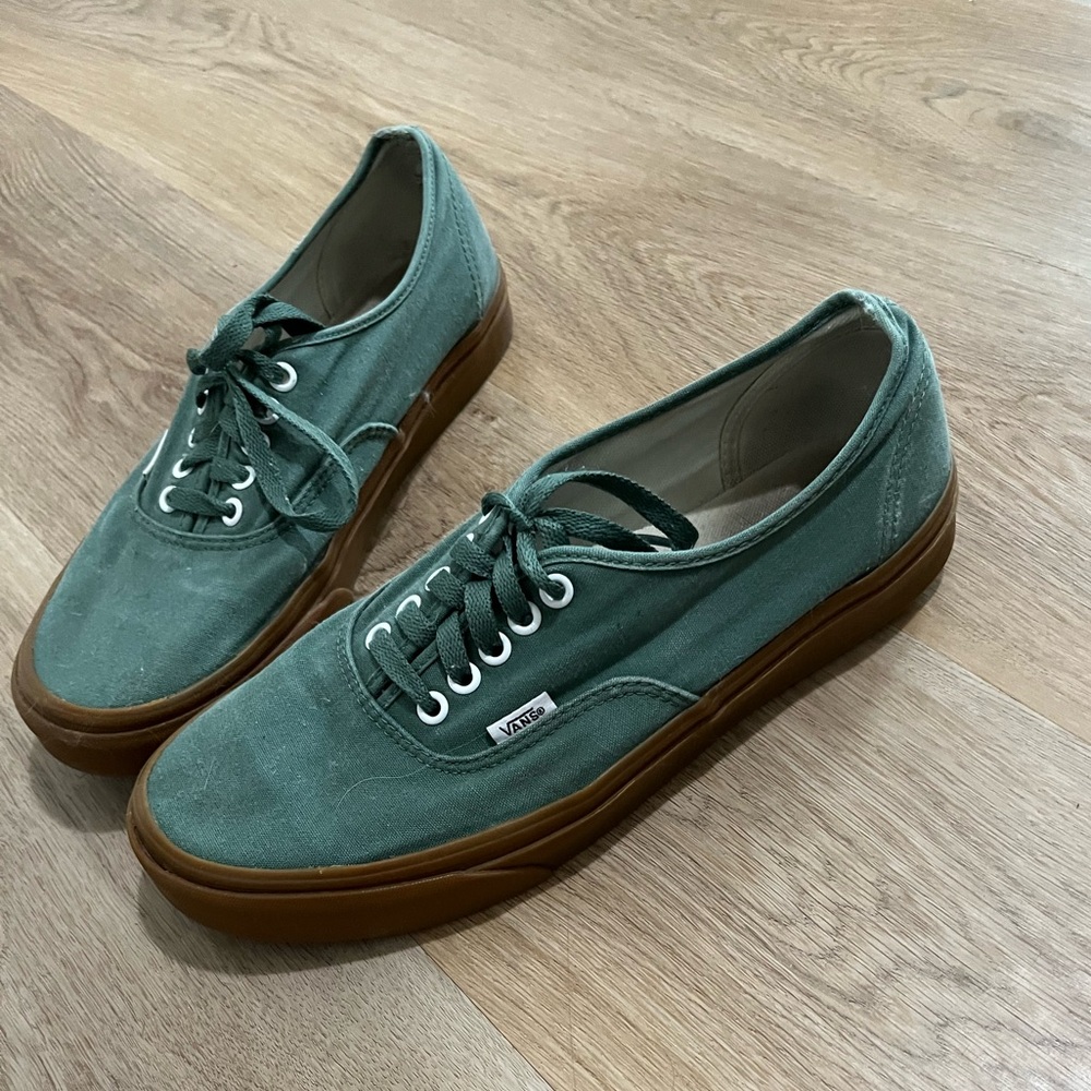 Vans Men's Green Canvas Sneakers - size 10 US